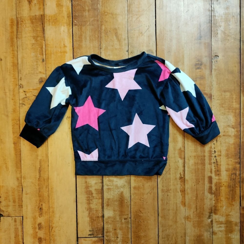 Gap shirt 18 to 24 months crewneck sweater velour stars balloon sleeves spring